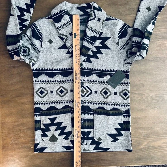 Junk Food Clothing Mens Harper Cardi Meteorite Southwestern Shawl Cardigan S NEW - Picture 6 of 9